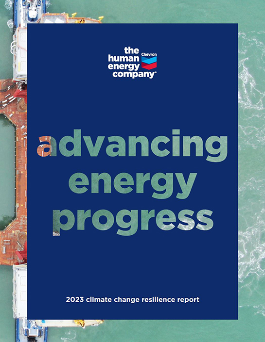 Thumbnail photo of cover of 2023 Chevron climate change report